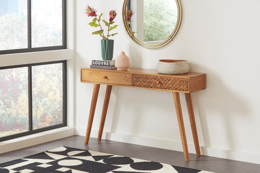 Lotus - 2-Drawer Console Table - Natural Brown - Simple Home Plus