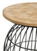 Bernardo - Round Accent Table With Bird Cage Base - Natural And Gunmetal - Simple Home Plus