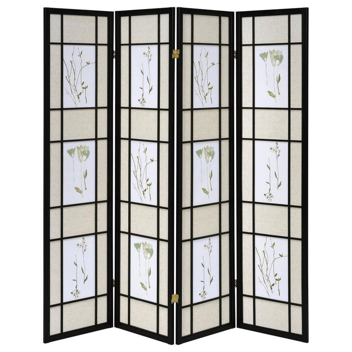 Catabella - 4-Panel Floral Print Folding Screen - Multi-Color - Simple Home Plus