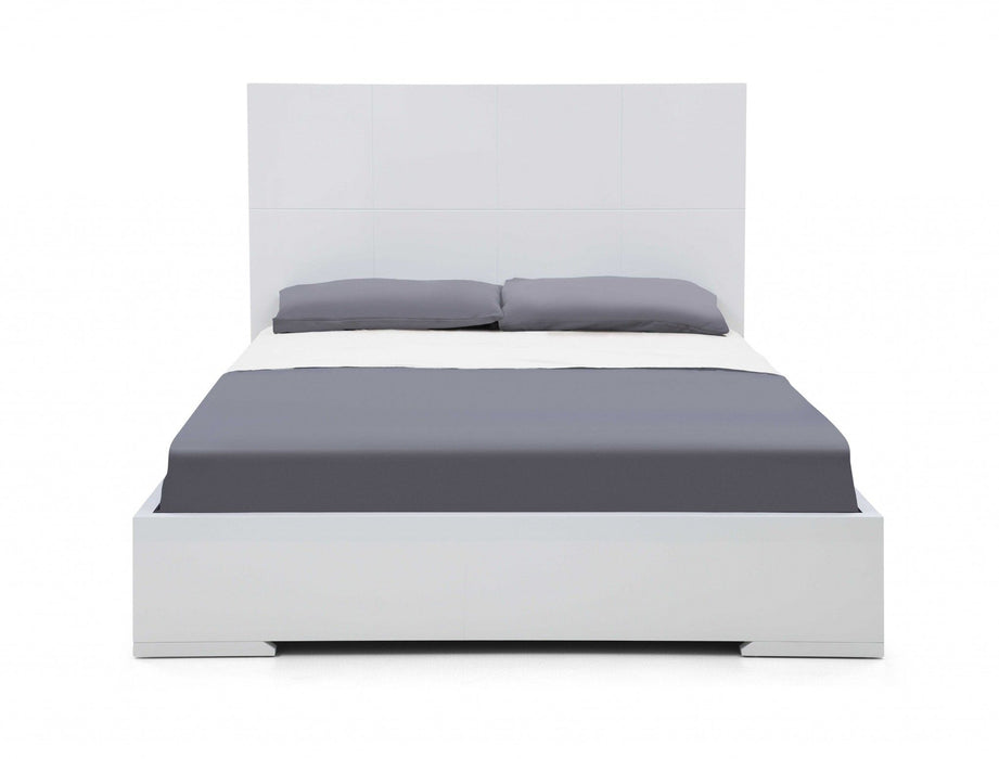 Contemporary Queen Platform Bed - White