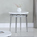 Avilla - Round End Table - White And Chrome - Simple Home Plus