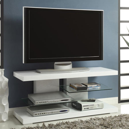 Cogswell - 2-Shelf TV Console - Glossy White - Simple Home Plus