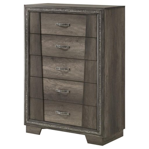 Janine - 5-Drawer Chest - Gray - Simple Home Plus