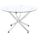 Beckham - 5 Piece Round Dining Set - Chrome And White - Simple Home Plus