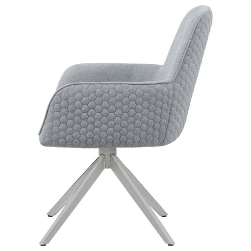 Abby - Flare Arm Side Chair - Light Gray And Chrome - Simple Home Plus
