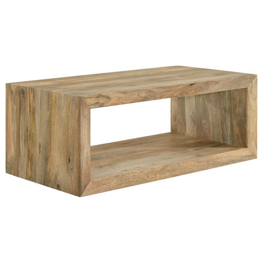 Benton - Rectangular Solid Wood Coffee Table - Natural - Simple Home Plus