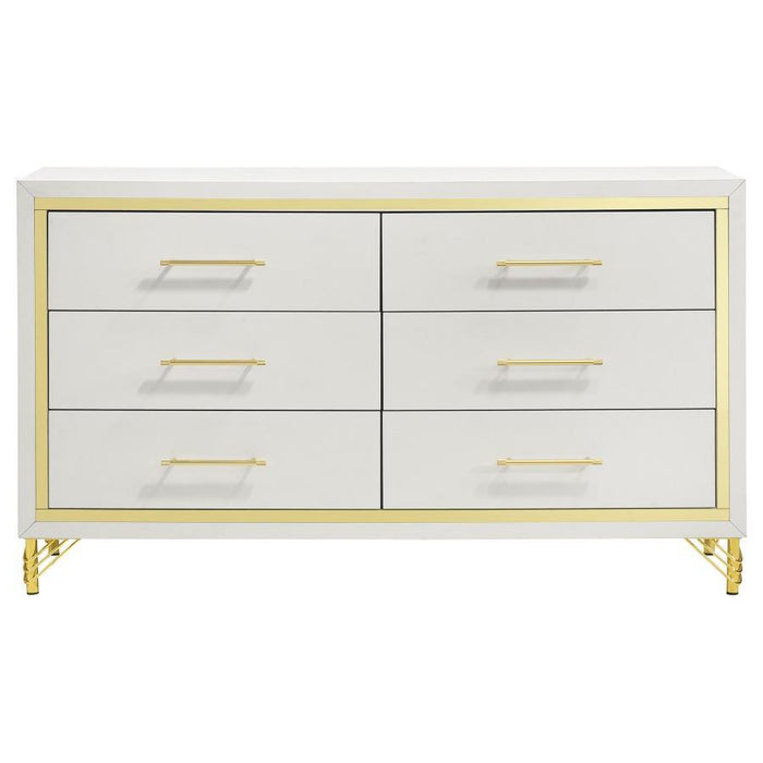 Lucia - 6-Drawer Bedroom Dresser - White