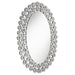 Colleen - Oval Wall Mirror With Faux Crystal Blossoms - Silver - Simple Home Plus