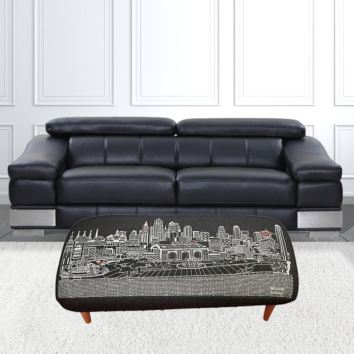 Wool Ottoman - Black / Brown