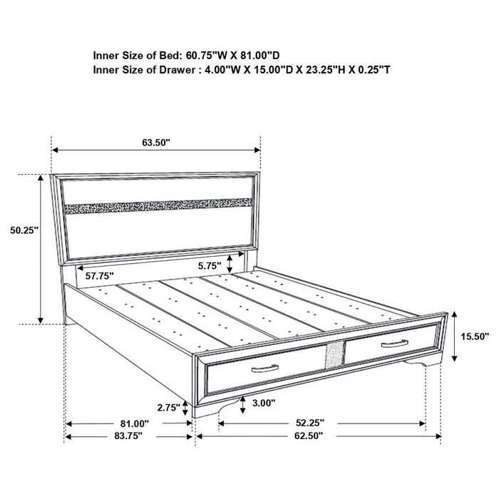 Miranda - 2-Drawer Storage Bed - Simple Home Plus