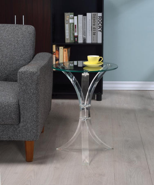 Laning - Round Accent Table - Clear - Simple Home Plus