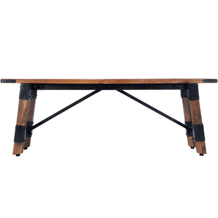 Mod Industrial Rustic Wood Bench - Brown