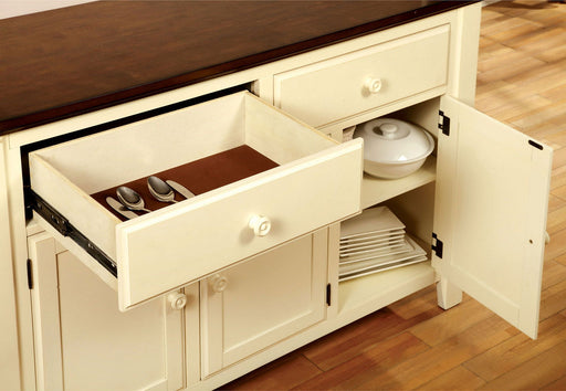 Harrisburg - Server - Vintage White / Dark Oak - Simple Home Plus