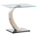 Pruitt - Glass Top End Table - Clear And Satin - Simple Home Plus