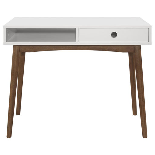 Bradenton - 1-Drawer Writing Desk - White And Walnut - Simple Home Plus