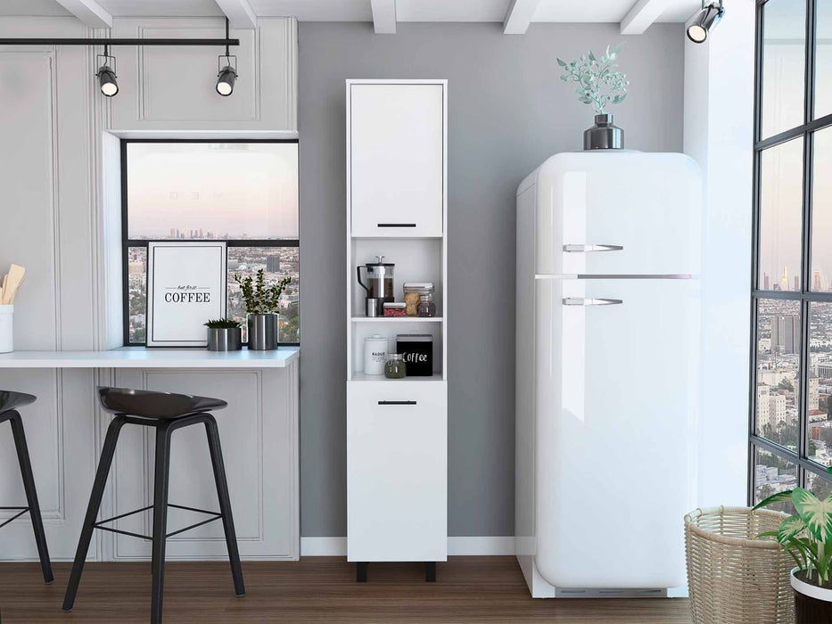 Modern Sleek And Tall Pantry Cabinet - White