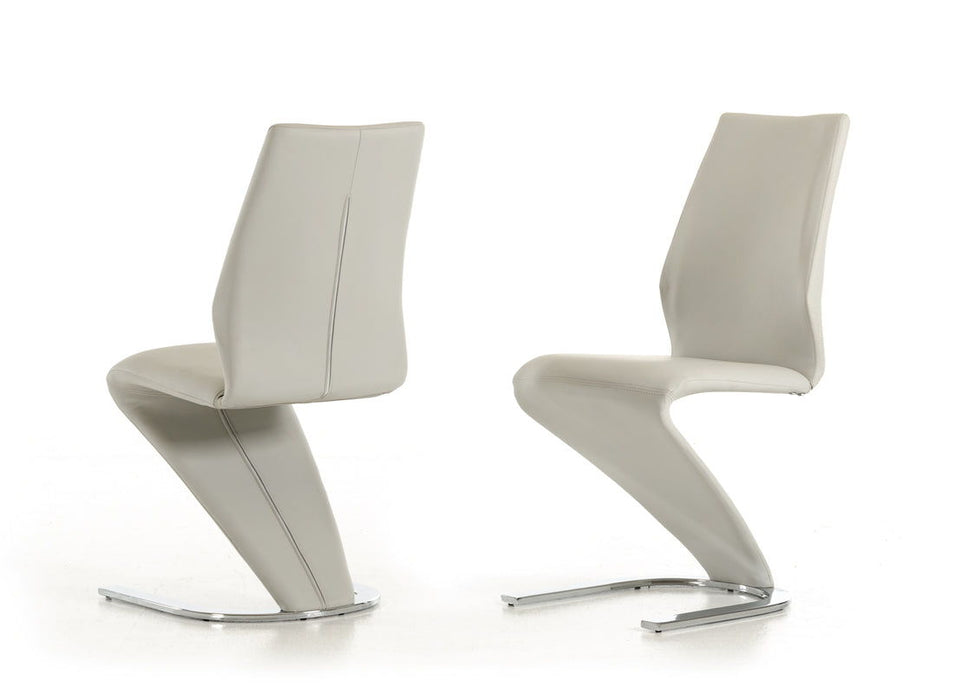 37" Faux Leather Modern Dining Chairs (Set of 2) - White