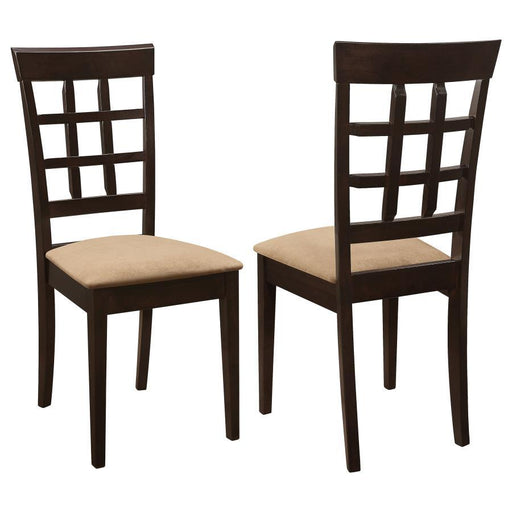 Gabriel - Lattice Back Side Chairs (Set of 2) - Cappuccino And Tan - Simple Home Plus