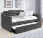 Kingston - Upholstered Twin Daybed With Trundle - Charcoal - Simple Home Plus