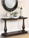 Walden - Rectangular Sofa Table With Turned Legs And Floor Shelf - Coffee - Simple Home Plus