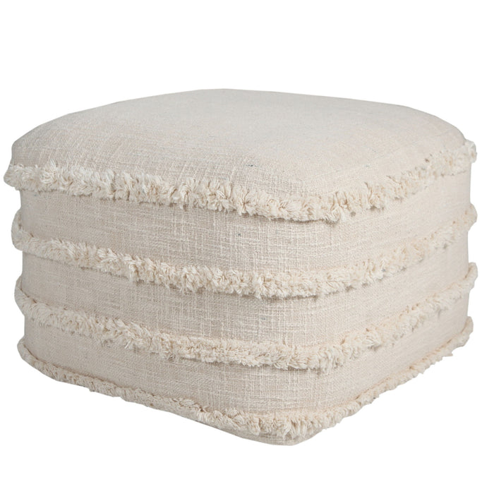 Cotton Square Ottoman - Cream