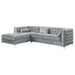 Bellaire - Button-Tufted Upholstered Sectional - Silver - Simple Home Plus