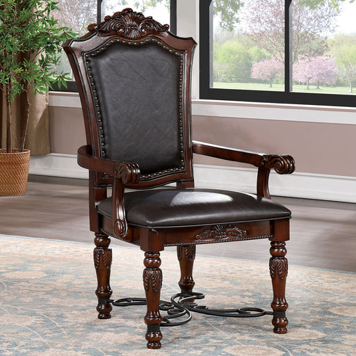 Picardy - Arm Chair (Set of 2) - Brown Cherry / Black - Simple Home Plus