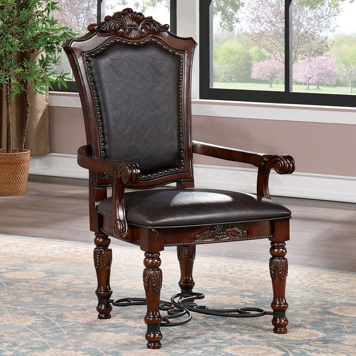 Picardy - Arm Chair (Set of 2) - Brown Cherry / Black - Simple Home Plus