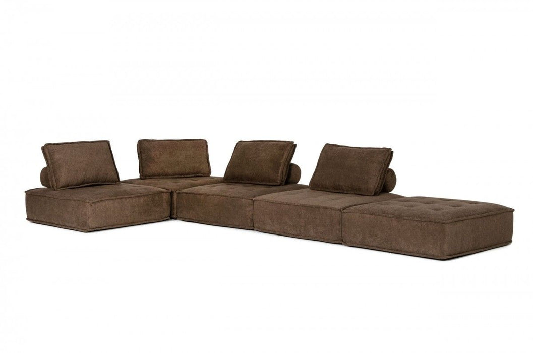 Modern Floor Pillow Modular Sectional Sofa - Chocolate Brown