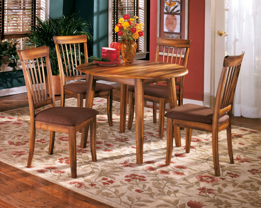 Berringer - Rustic Brown - Round Drm Drop Leaf Table - Simple Home Plus