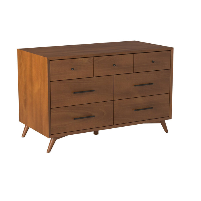 Wood Seven Drawer Double Dresser - Brown