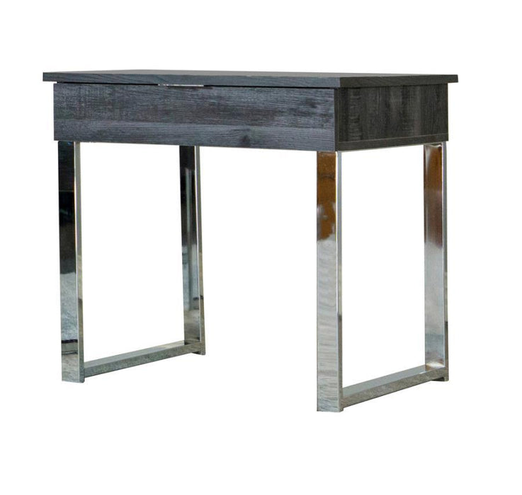 Aldine - Square 1-Drawer End Table - Dark Charcoal And Chrome - Simple Home Plus