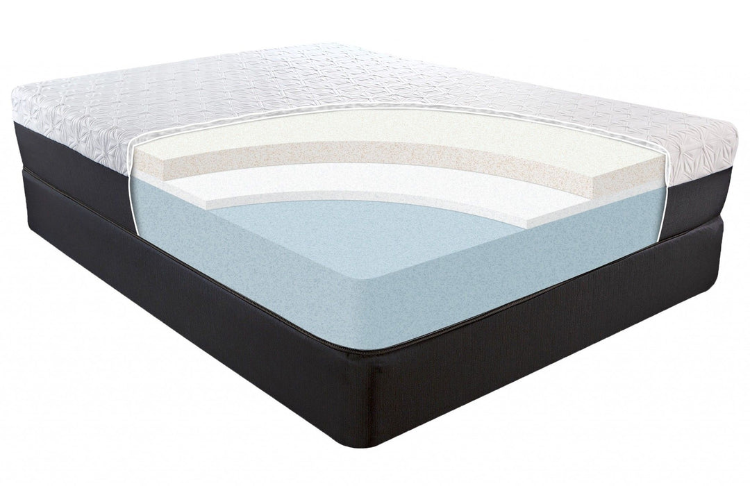 11.5" Twin Long Lux Copper Infused Gel Memory Foam And High Density Foam Mattress - White / Black