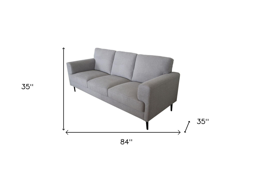 Linen Sofa With Black Legs - Light Gray