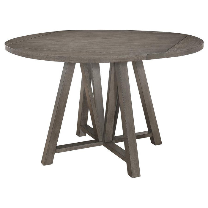 Athens - Round Counter Height Table With Drop Leaf - Barn Gray - Simple Home Plus