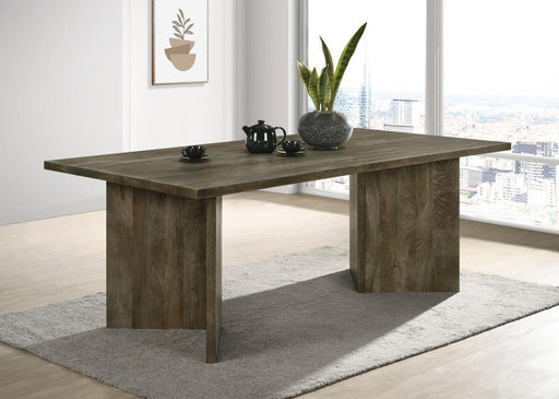 Tyler - Rectangular Double V-Leg Dining Table - Mango Brown - Simple Home Plus