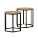 Adger - 2 Piece Hexagon Nesting Tables - Natural And Black - Simple Home Plus