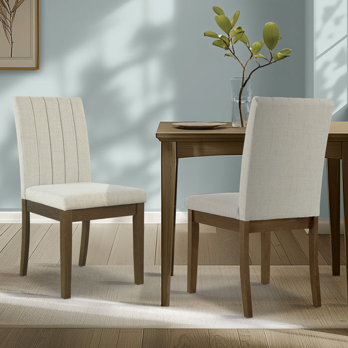 Everly - Upholstered Channel-back Dining Chair (Set of 2) - Light Taupe