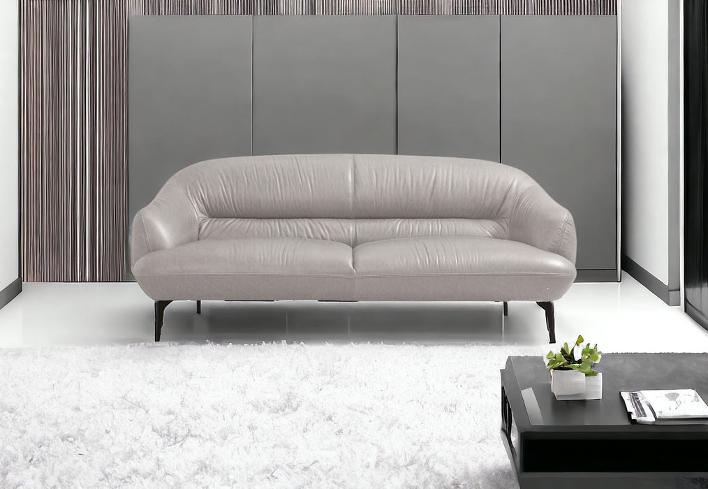 Leather Loveseat - Gray / Black