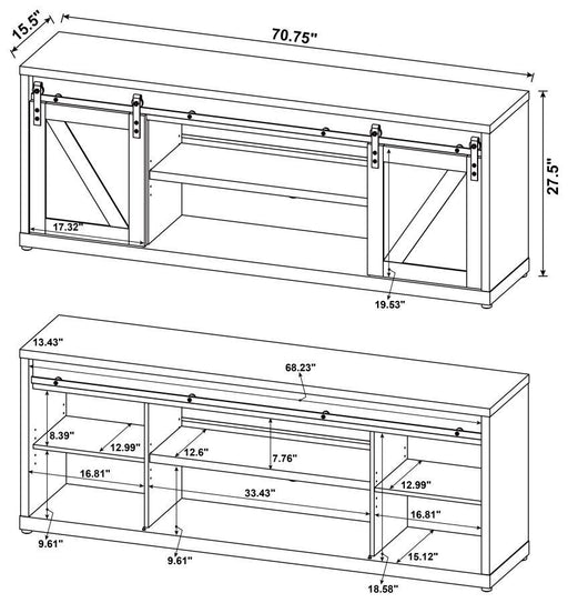 Brockton - 3-shelf Sliding Doors TV Console - Simple Home Plus