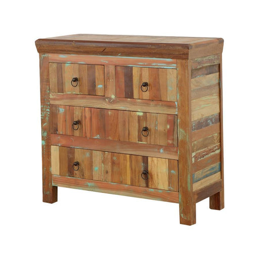 Harper - 4-Drawer Accent Cabinet Reclaimed Wood - Brown - Simple Home Plus