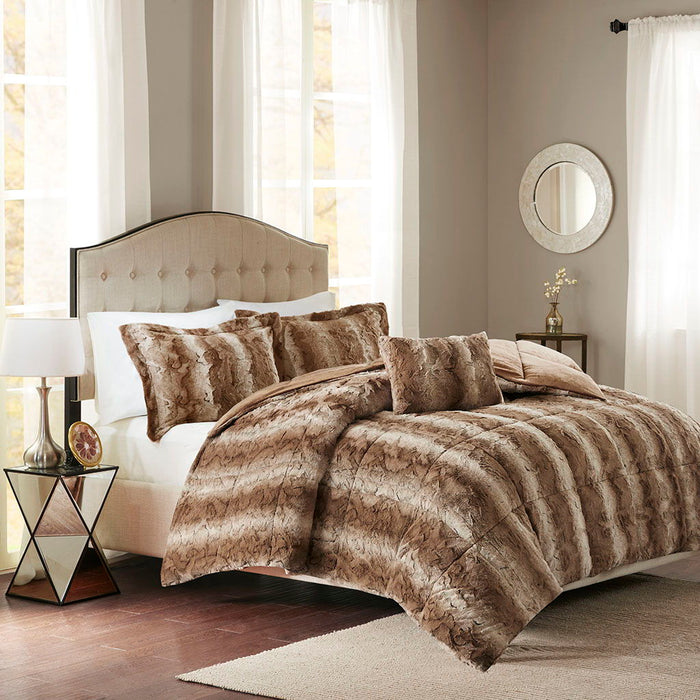 Zuri - King Comforter (Set of 4) - Tan