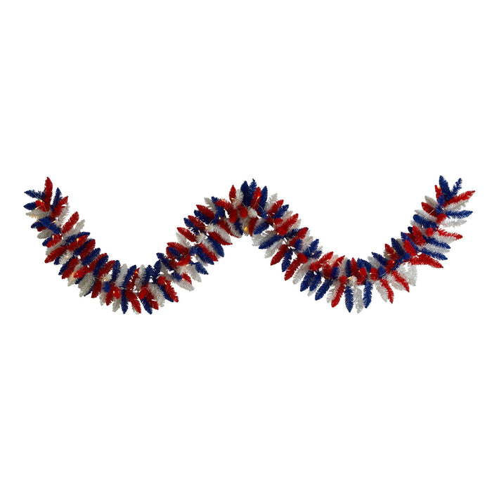 9 Ft. Patriotic Garland with 50 LED Lights