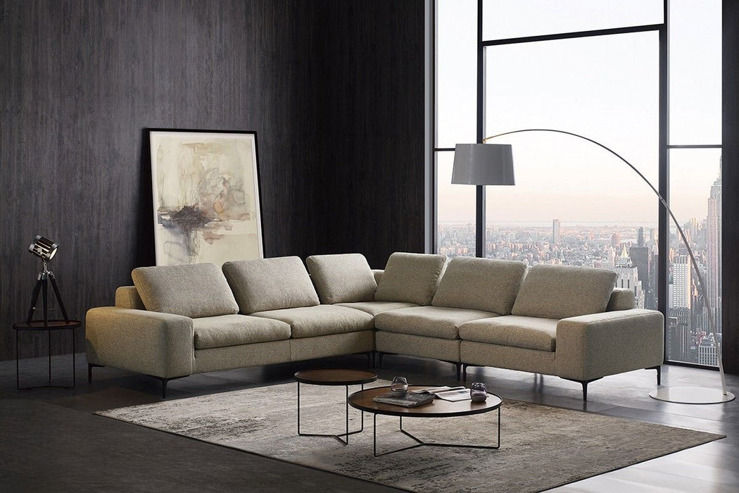 Designer Contemporary Fabric U Shaped Sectional Sofa - Tan