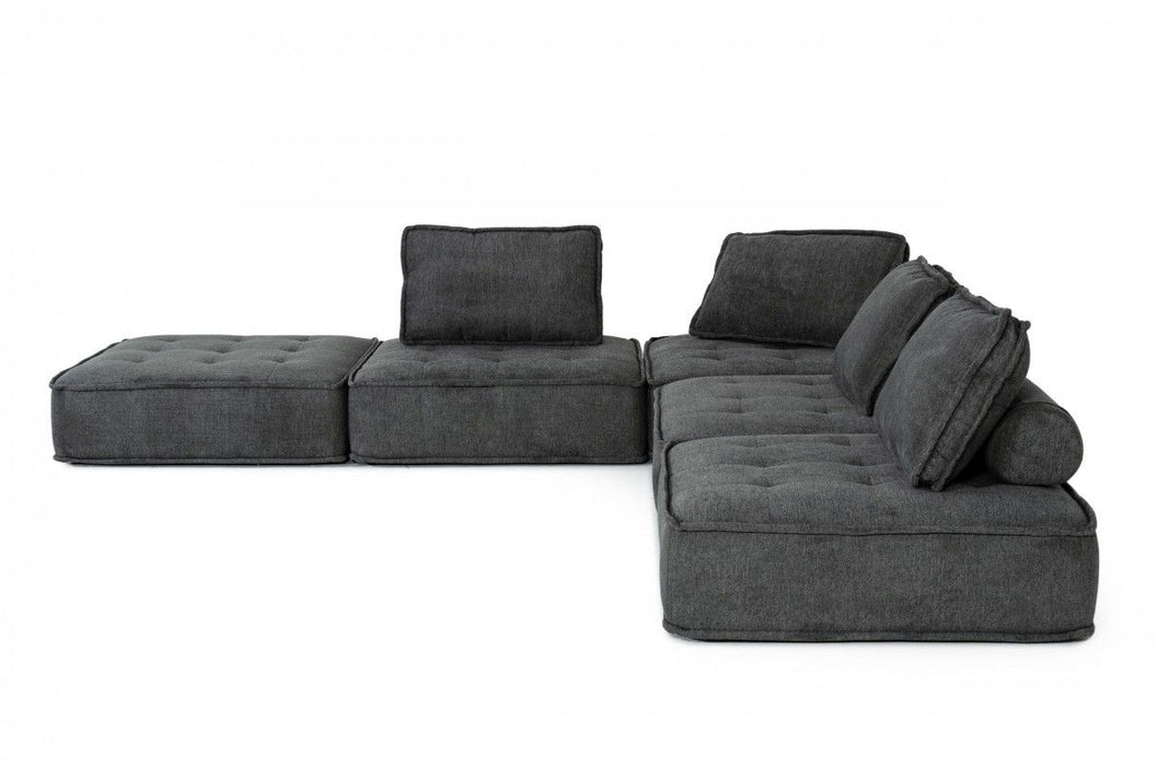 Modern Floor Pillow Modular Sectional Sofa - Charcoal Gray