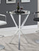 Denali - Round Glass Top Bar Table - Chrome - Simple Home Plus