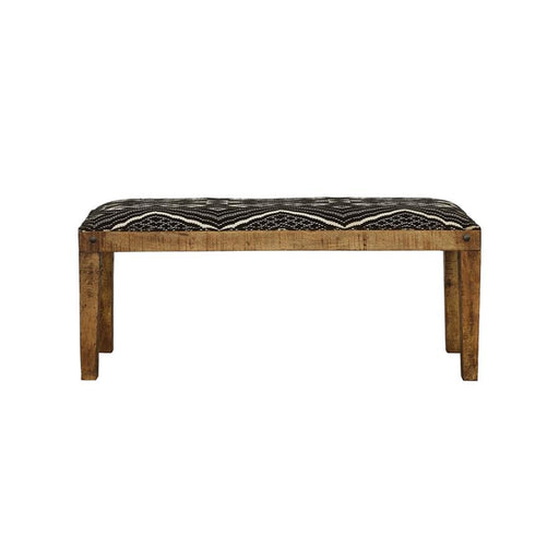 Lamont - Rectangular Upholstered Bench - Natural And Navy - Simple Home Plus