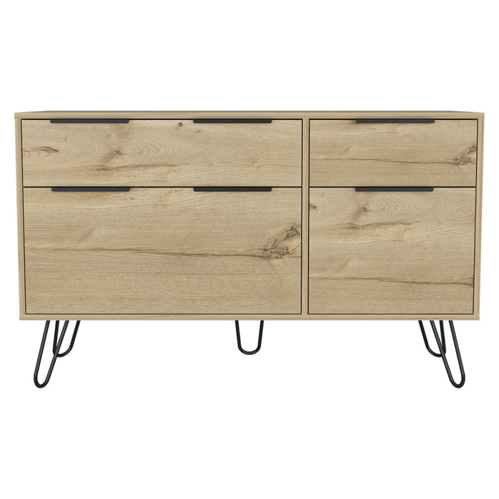 Four Drawer Double Dresser - Brown / Black