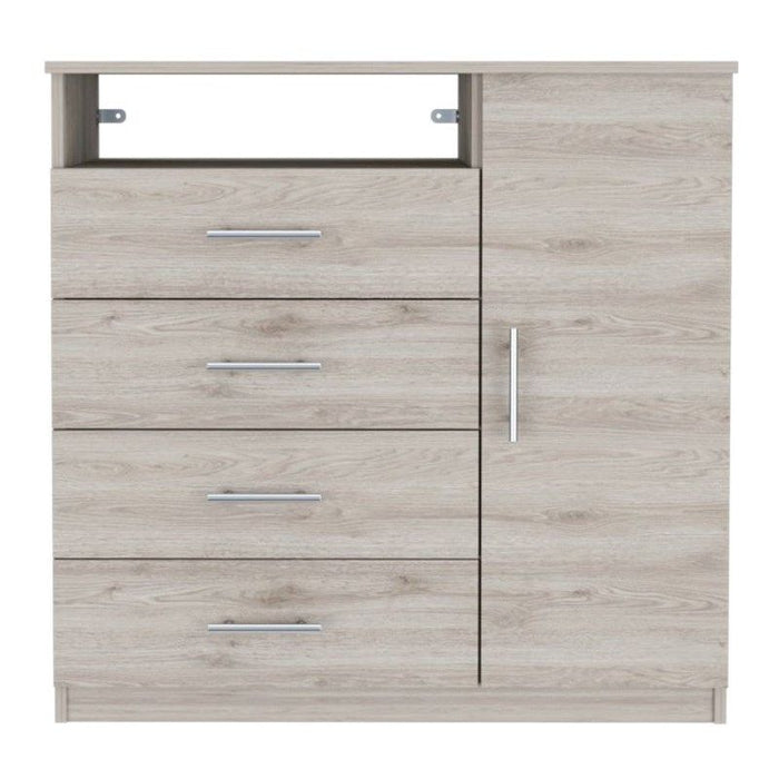 Four Drawer Combo Dresser - Light Gray