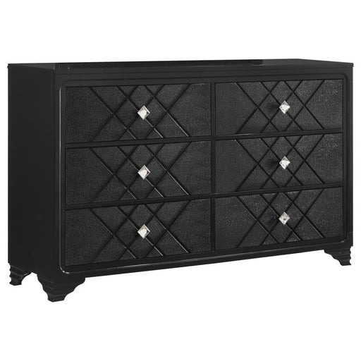 Penelope - 6-Drawer Dresser - Black - Simple Home Plus